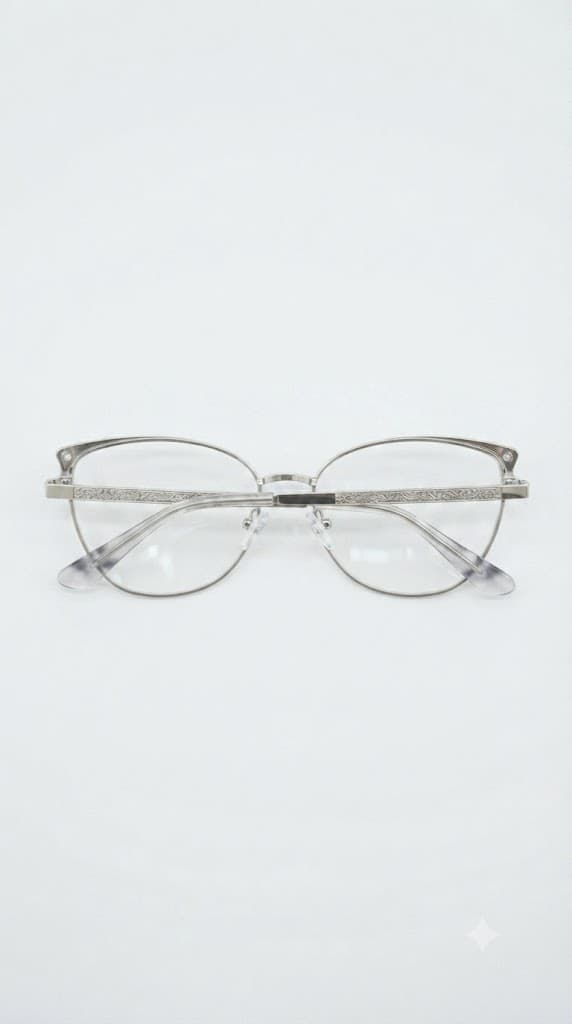 Silver Embossed Cat-Eye Optical (Ladies' Optical) - angle view 5 - St Mary Optical Kenya